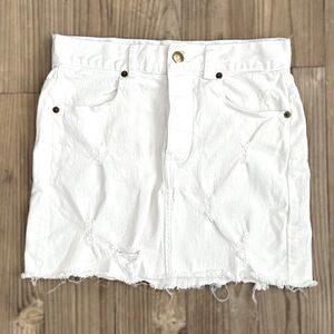 Olivaceous Denim Mini Skirt